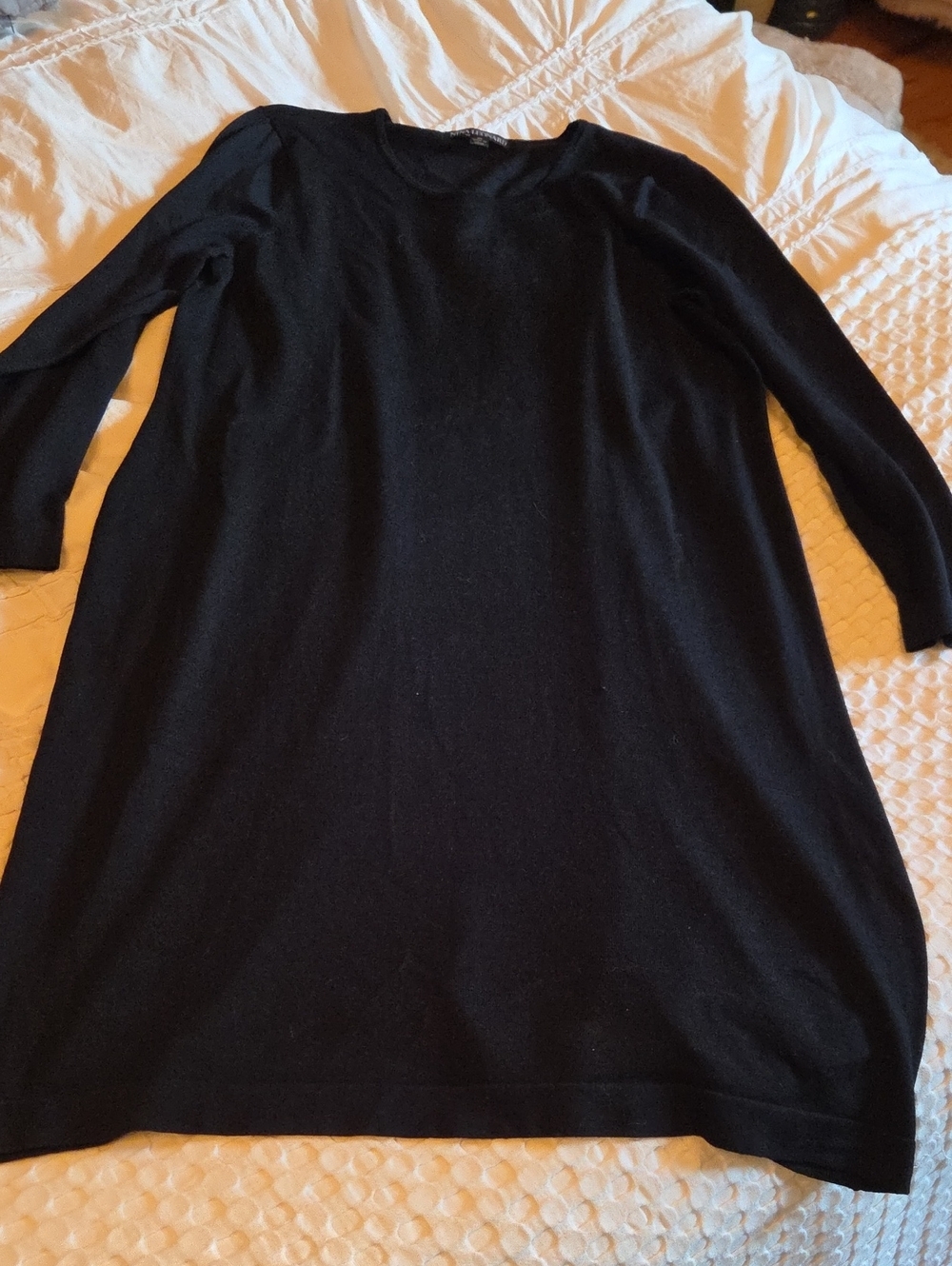 Nina Leonard Black Crew Neck Sweater Dress